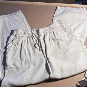 Old Navy Cream Wide Leg Drawstring Pants